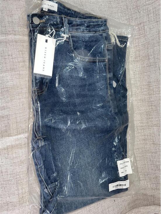 Denim - RISEN 1X High Rise Wide Leg Denim Dark RDP5344